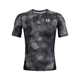 Majica Under Armour  UA HG Armour Prtd Comp Black-White